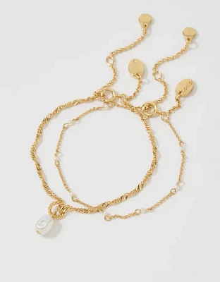Aerie Twist Chain Pearl Bracelet