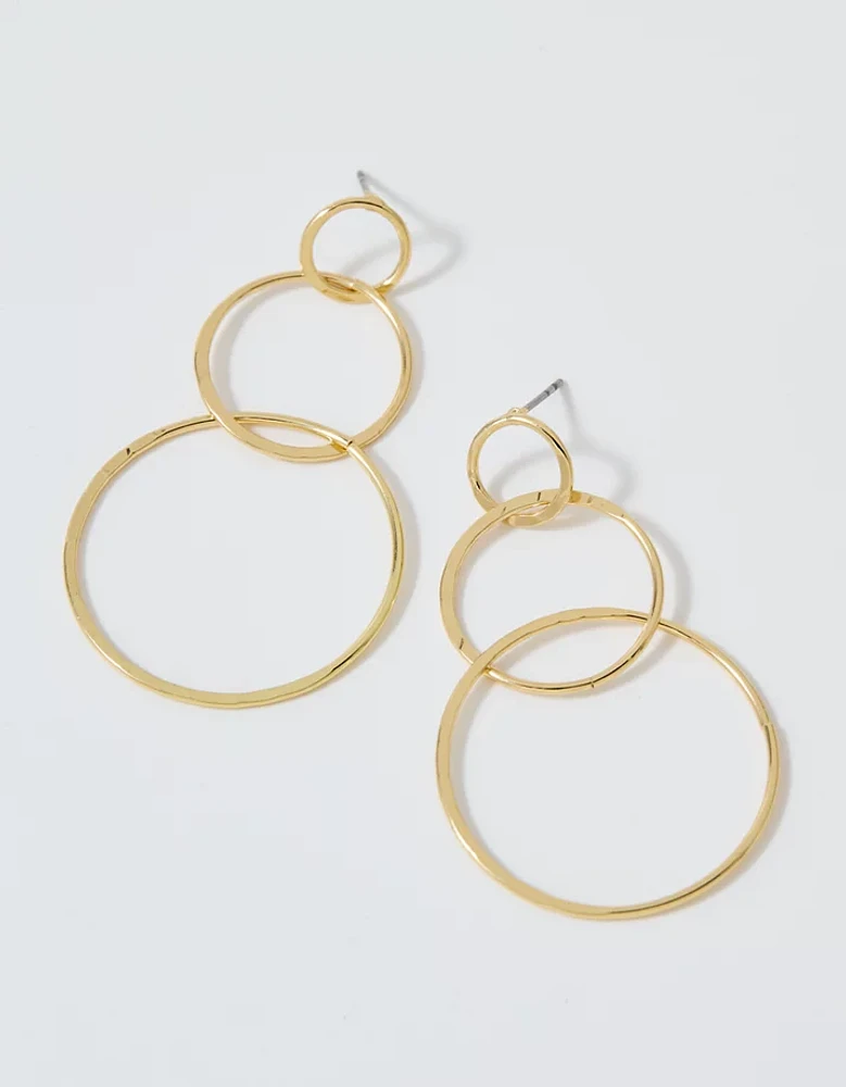 Aerie Triple Hoop Dangle Earrings