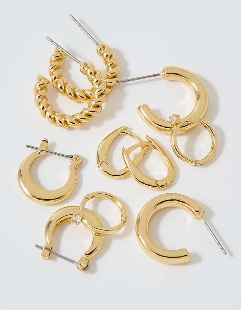 Aerie Basic Hoop Earrings 5-Pack