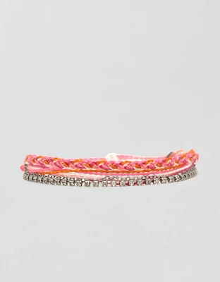 Pura Vida Laguna String And Chain Silver Bracelet