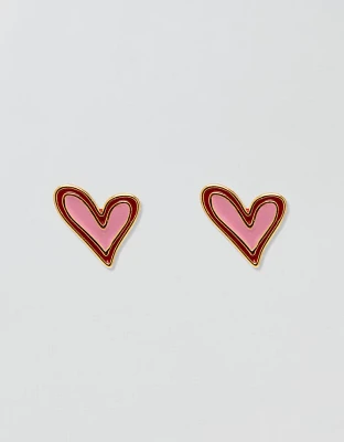 Pura Vida Abstract Heart Stud Earrings