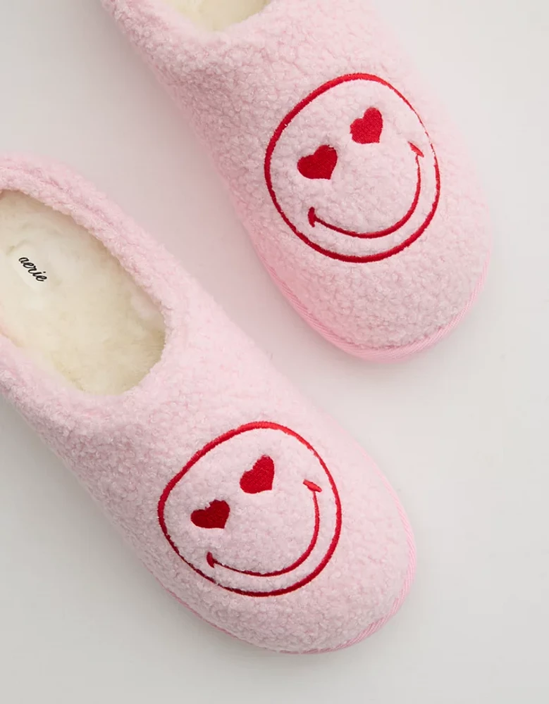 Aerie Smiley® Sherpa Scuff Slippers