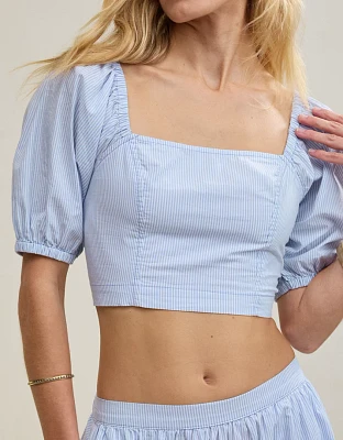 Aerie Puff Sleeve Square Neck Top