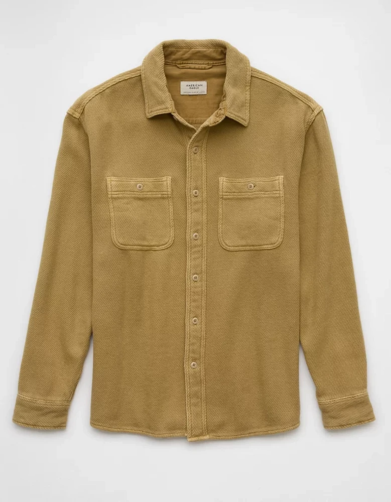 AE Textured Solid Flannel Shirt