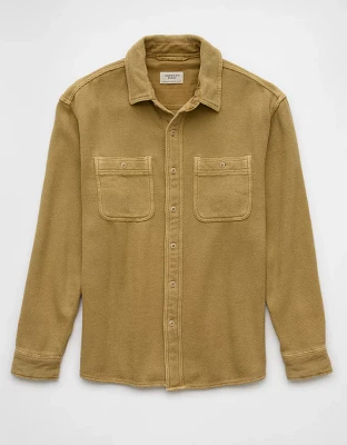 AE Textured Solid Flannel Shirt