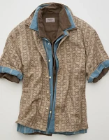 AE Poolside Printed Button-Up Shirt