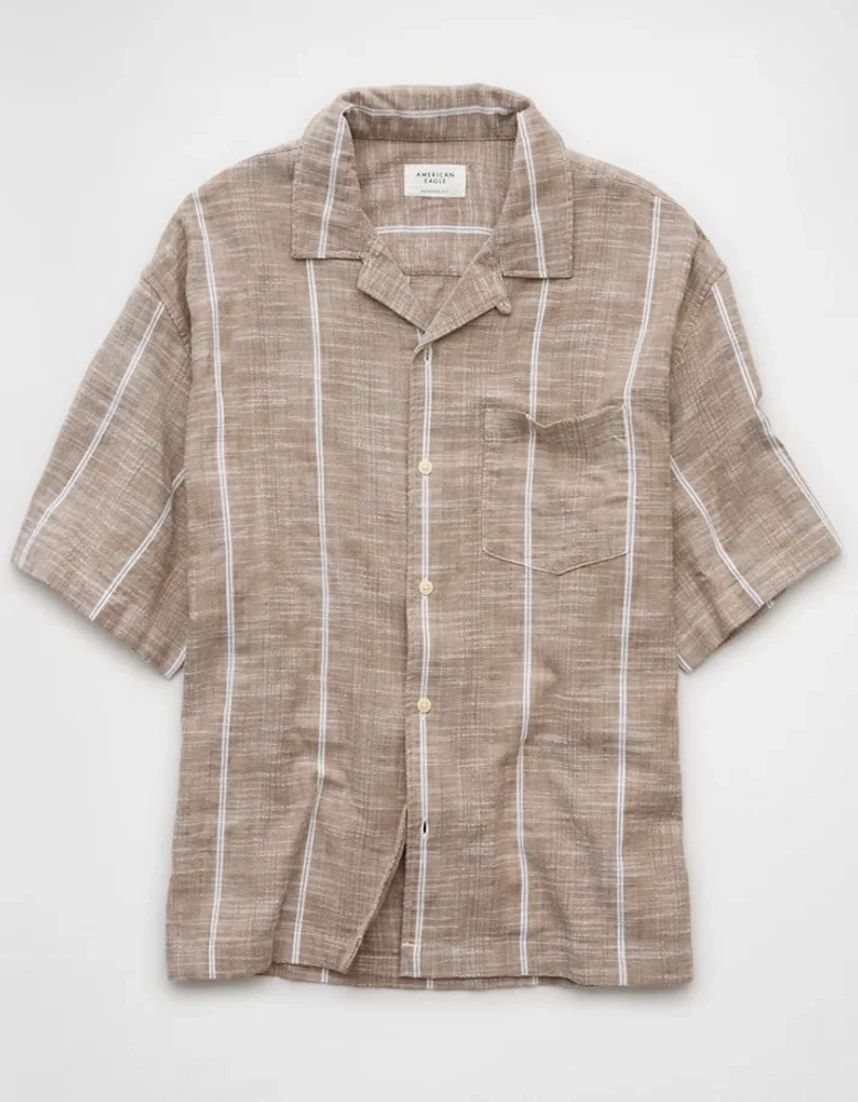 AE Poolside Striped Button-Up Shirt