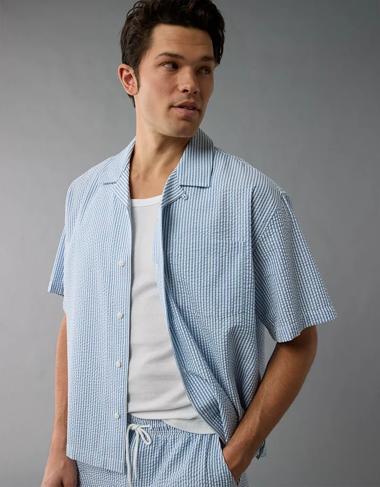 AE Poolside Striped Button-Up Shirt