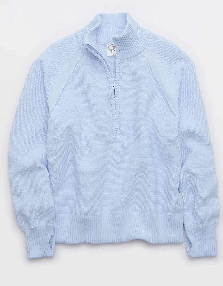 OFFLINE By Aerie Cool Down Quarter Zip Sweater