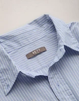 AE77 Premium Relaxed Striped Poplin Button-Up Shirt