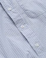 AE77 Premium Relaxed Striped Poplin Button-Up Shirt
