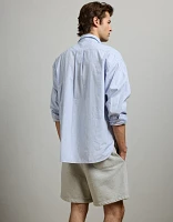 AE77 Premium Relaxed Striped Poplin Button-Up Shirt