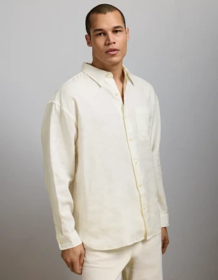 Chemise boutonnée en lin décontracté haut de gamme AE77