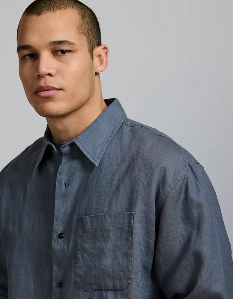 AE77 Premium Relaxed Linen Button-Up Shirt