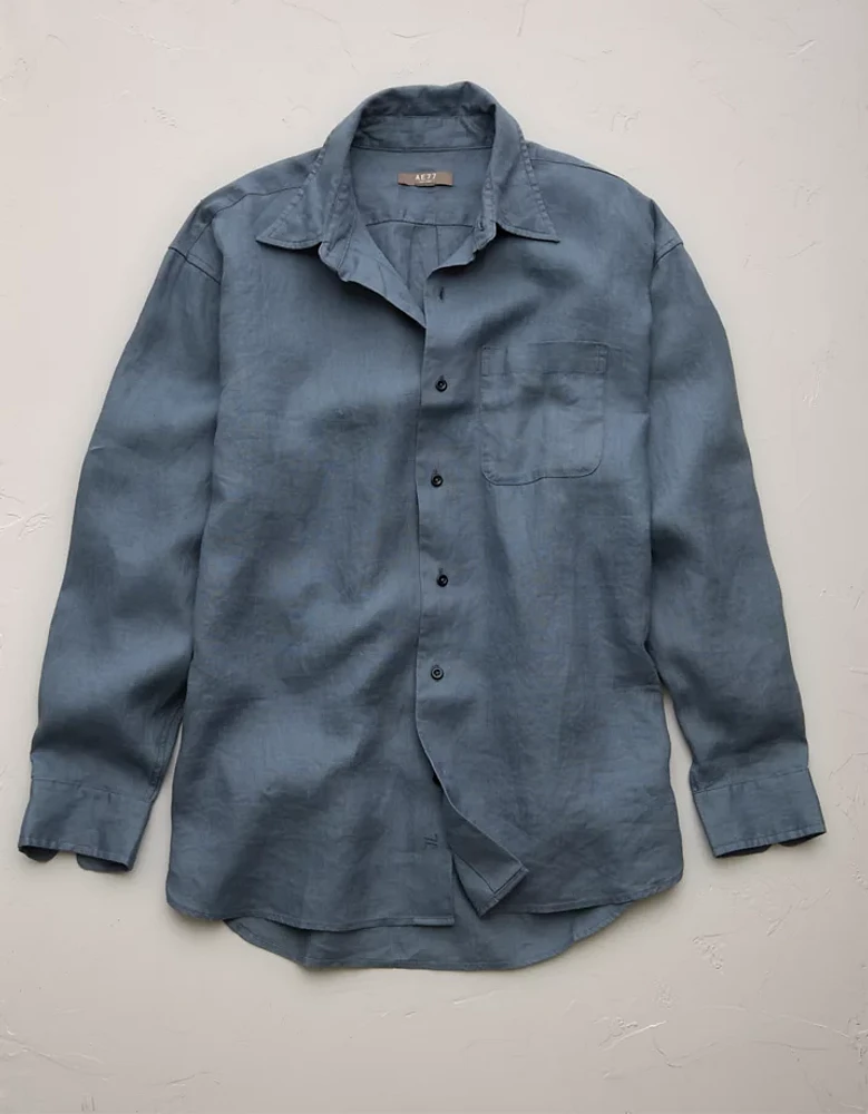 AE77 Premium Relaxed Linen Button-Up Shirt