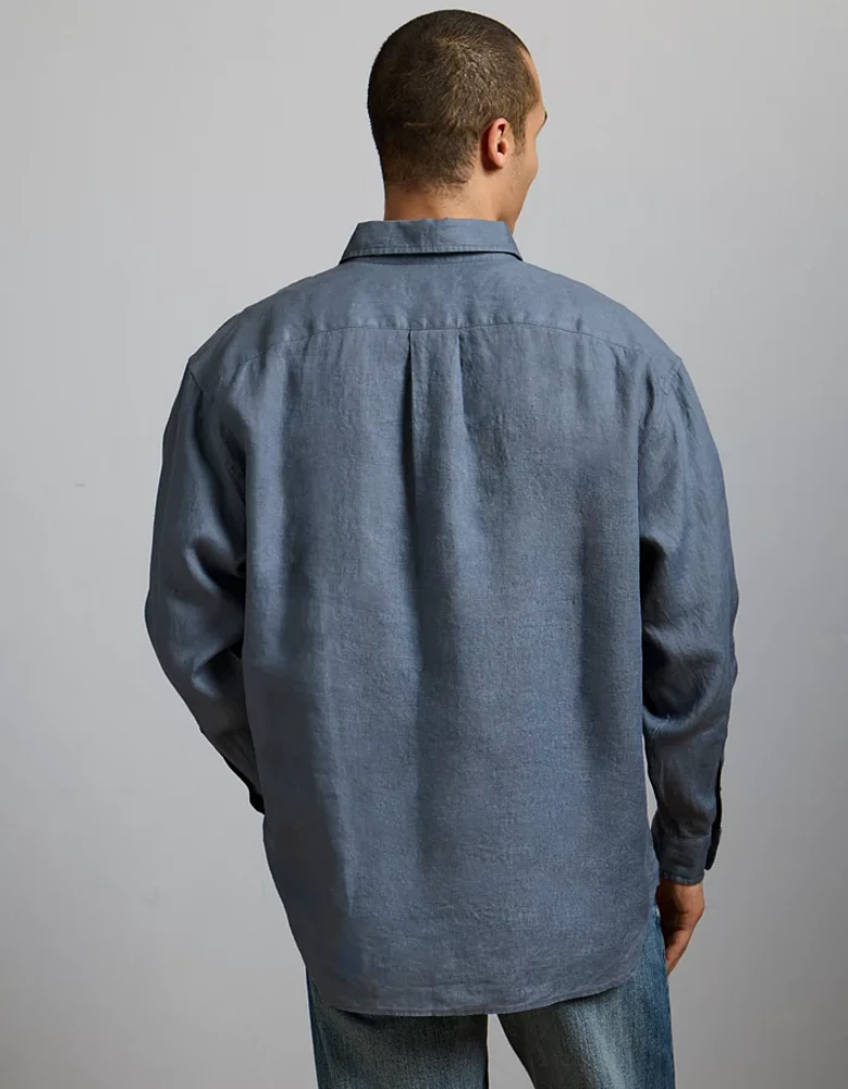 AE77 Premium Relaxed Linen Button-Up Shirt