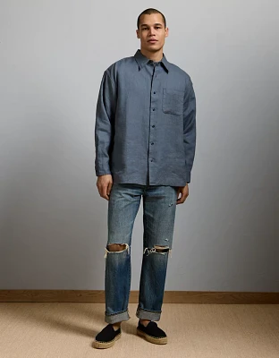 AE77 Premium Relaxed Linen Button-Up Shirt