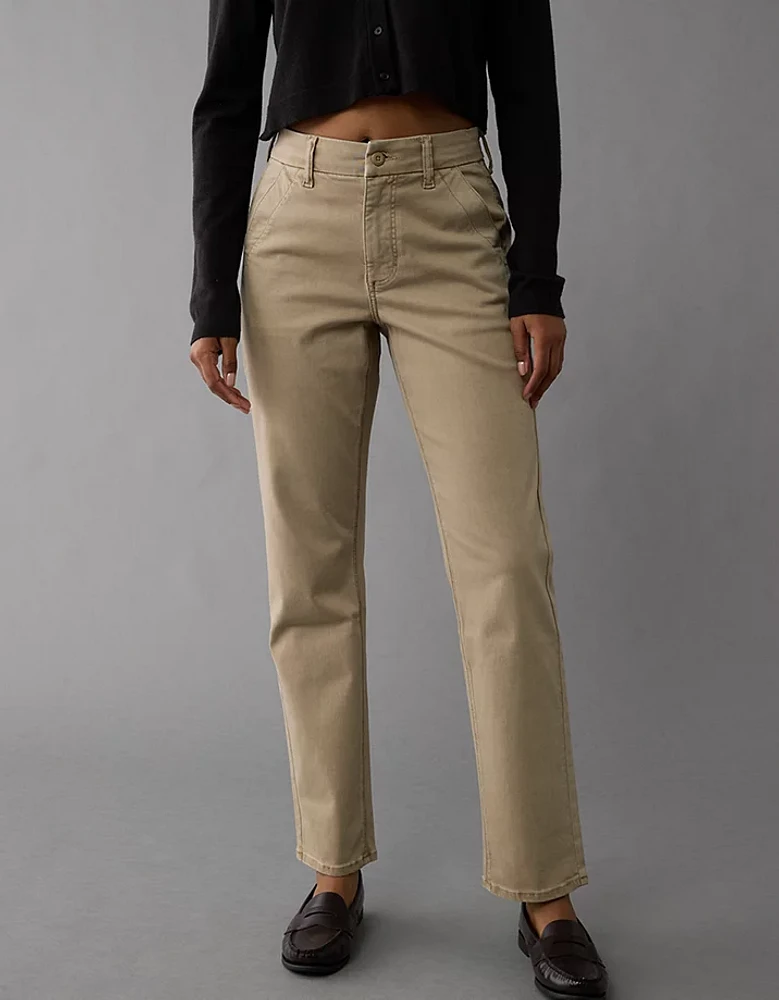 Pantalon droit à taille très haute extensible AE