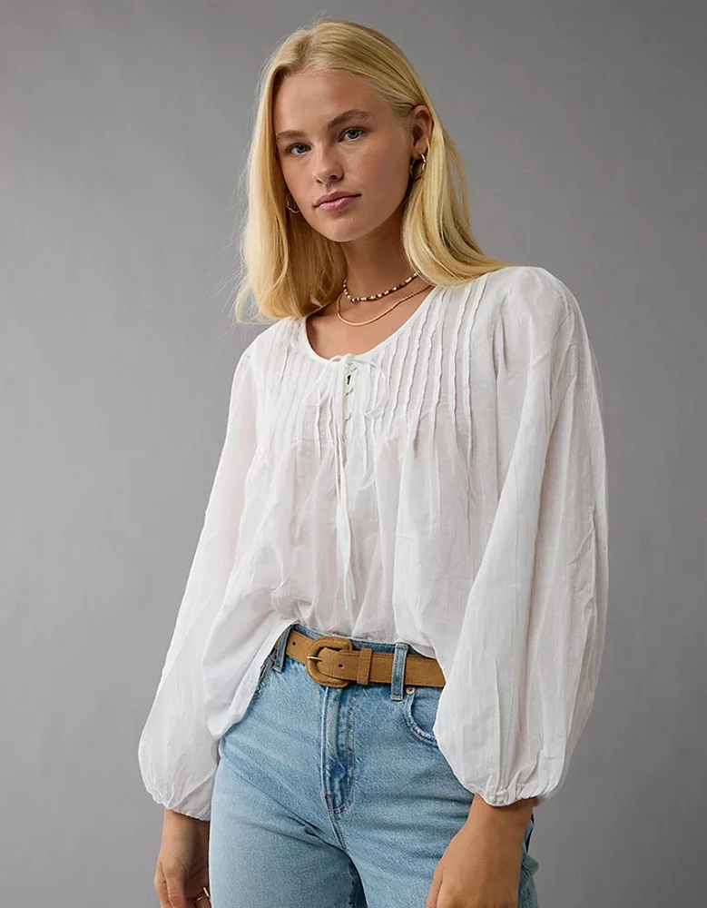Blouse bohémienne légère à manches longues AE