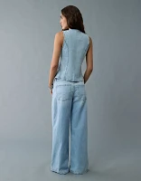 AE Crew Neck Button-Up Denim Vest