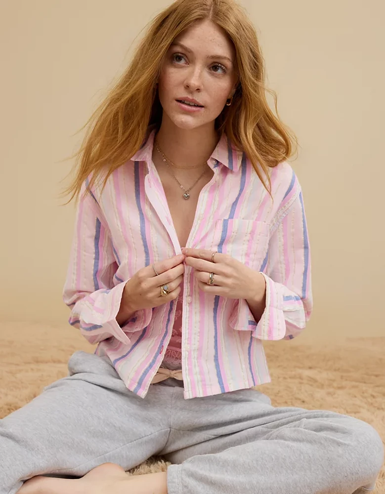 Aerie Off-Duty Poplin Pajama Shirt