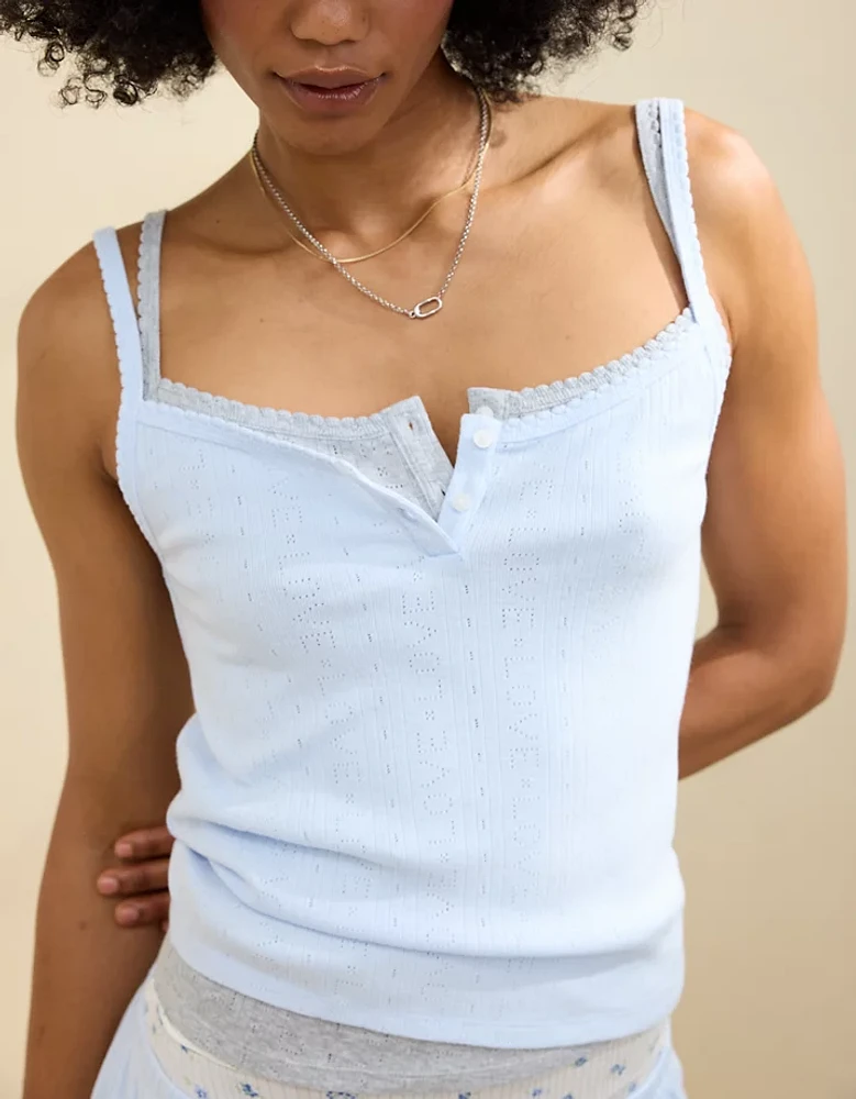 Aerie Off-Duty Pointelle Tank Top