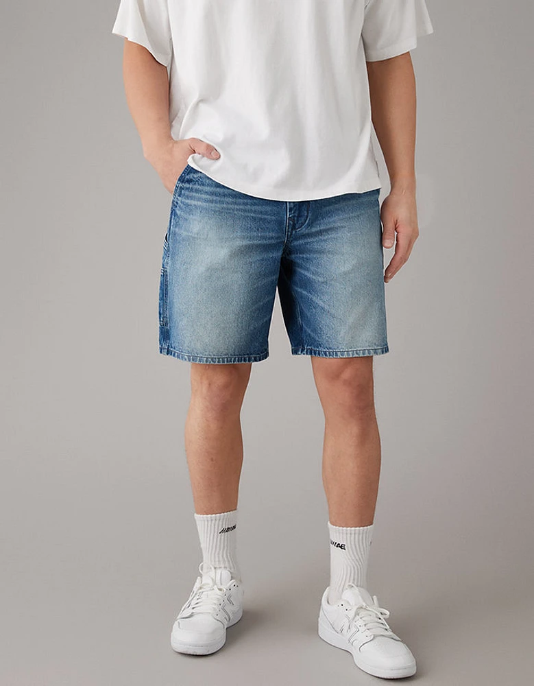 Short en denim de style menuisier 9 po AE