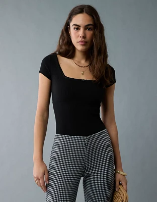 AE Short Sleeve Square Neck Bow Bodysuit