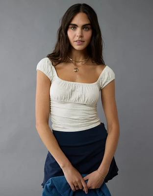 T-shirt à décolleté carré ruché AE