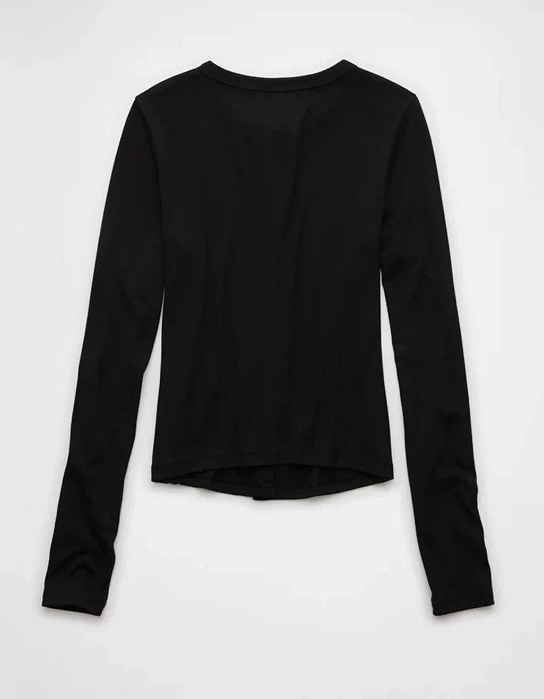 AE Long-Sleeve Button-Up T-Shirt