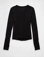 AE Long-Sleeve Button-Up T-Shirt