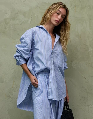 AE77 Premium Oversized Poplin Boyfriend Shirt