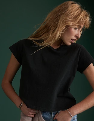 AE77 Premium Boxy Cropped Crewneck T-Shirt