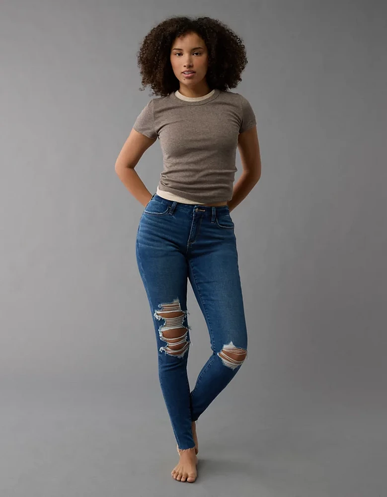 Jegging à taille haute déchiré en rondeur Next Level AE