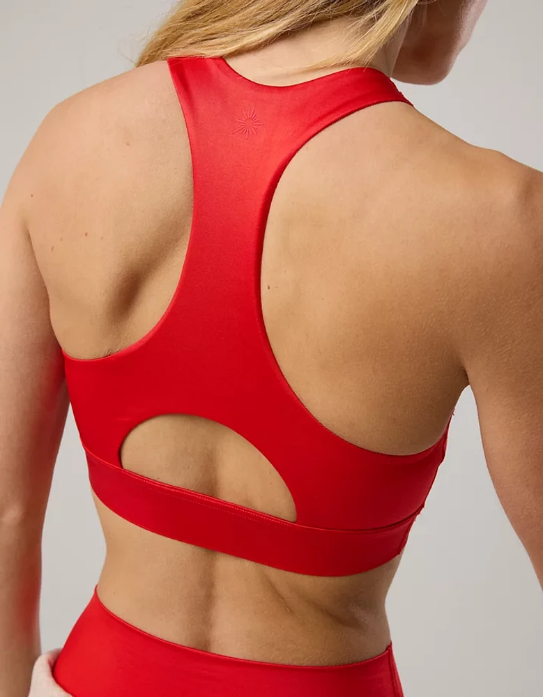 OFFLINE By Aerie Goals Gloss High Neck Sports Bra