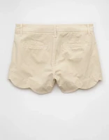 AE Stretch High-Waisted Scalloped Trouser Short