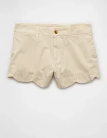 AE Stretch High-Waisted Scalloped Trouser Short