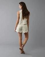 AE Stretch High-Waisted Scalloped Trouser Short