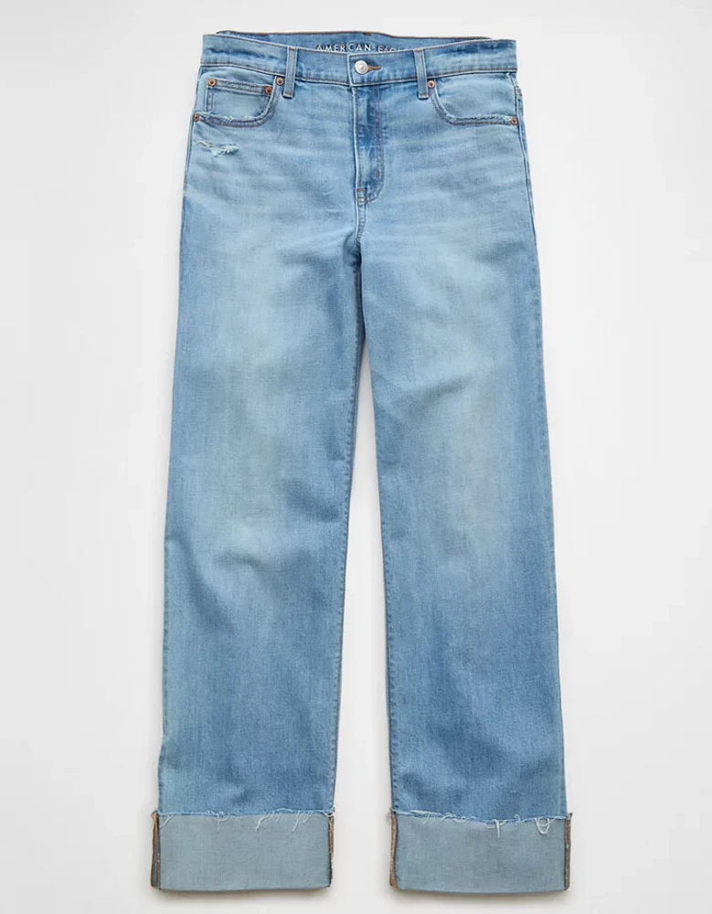AE Stretch High-Waisted Stovepipe Cuffed Jean