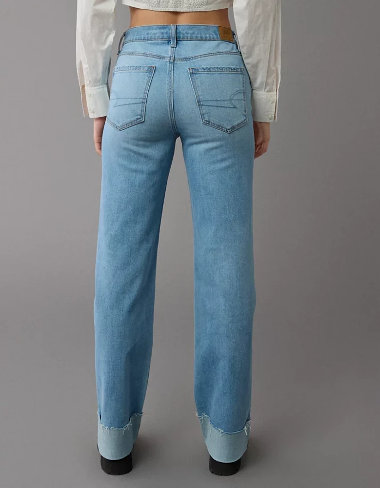 AE Stretch High-Waisted Stovepipe Cuffed Jean