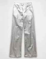 AE Stretch Curvy Metallic Super High-Waisted Baggy Straight Jean