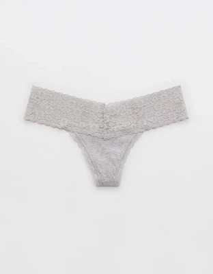 Superchill Vintage Lace Cotton Thong Underwear