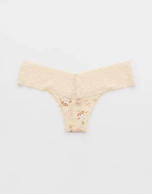 Superchill Vintage Lace Cotton Thong Underwear