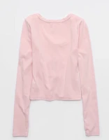 Aerie Long Sleeve Tie Front Cardigan
