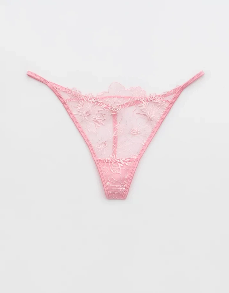 Show Off Embroidery Thong Underwear