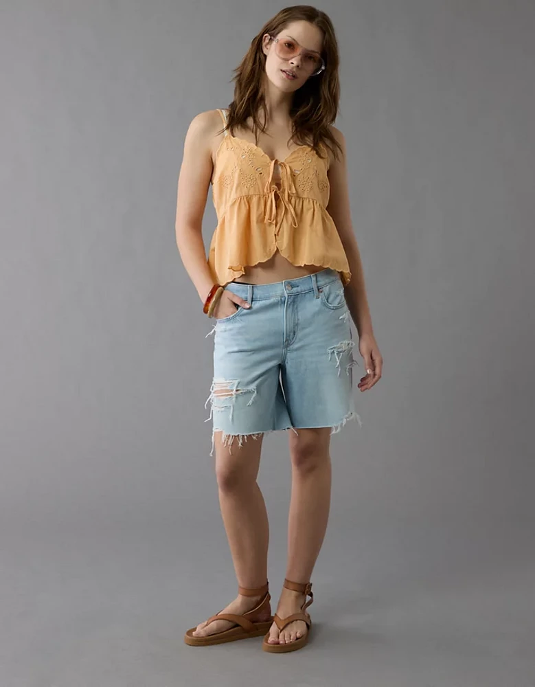 AE 8" Strigid Ripped Perfect Denim Bermuda Short