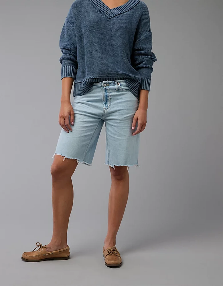 Short en jean à taille haute extensible Drapé de rêve 11 po AE