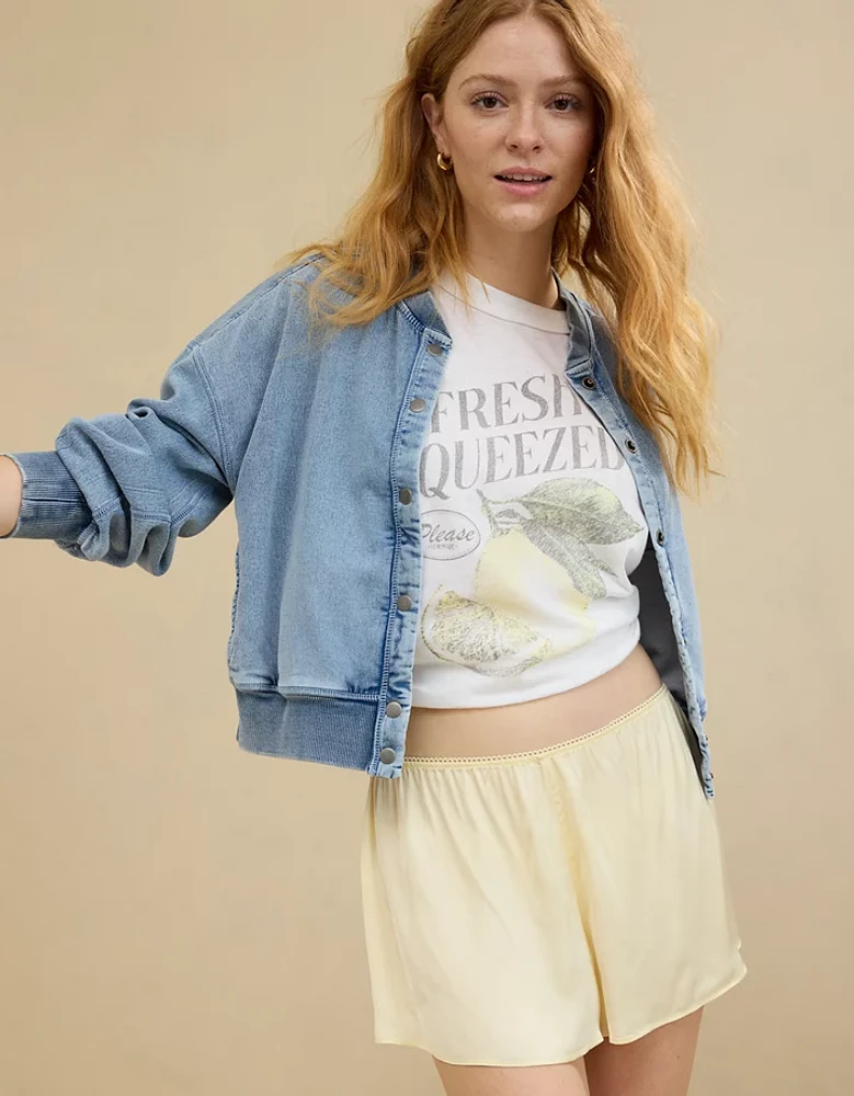 Aerie Off-Duty Satin Flirty Boxer