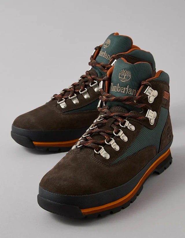 Timberland x AE Euro Hiker Boot Mid Lace Up Suede Leather Hiking Field Mens US 9 Timberland Mens AE Euro Hiker Mid Lace Up Suede Leather  main image 4