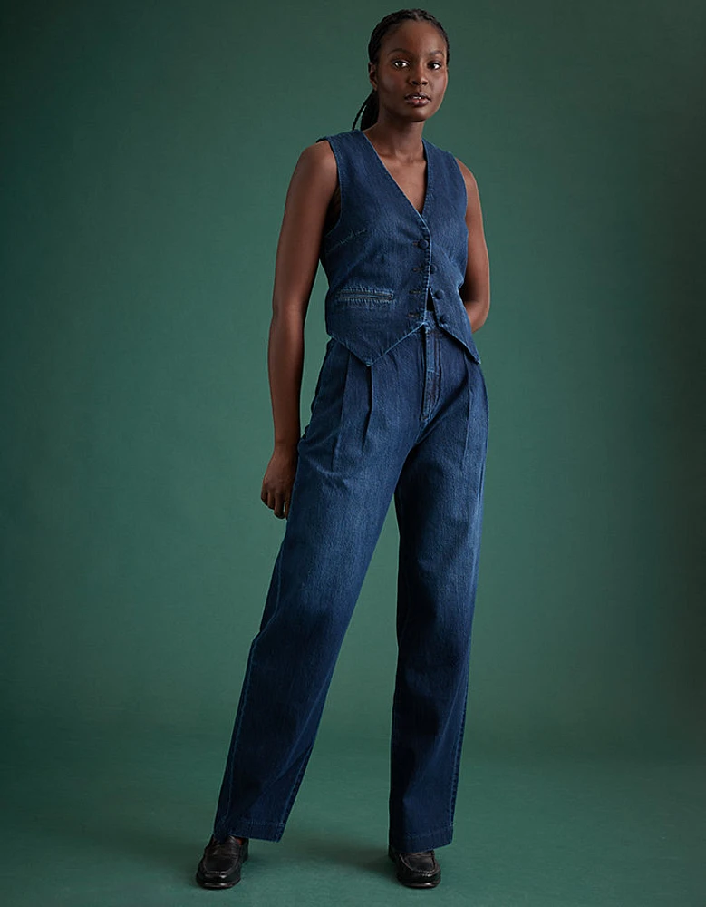 Pantalon plissé en denim haut de gamme AE77